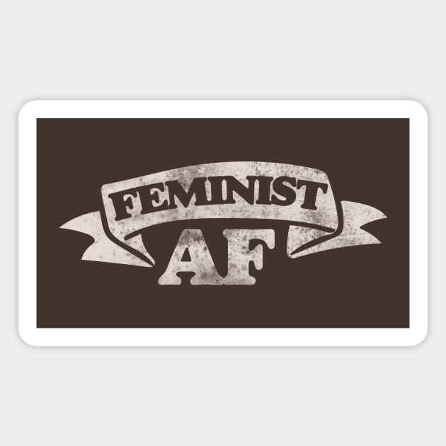 Vintage Style Feminist AF Magnet by bubbsnugg